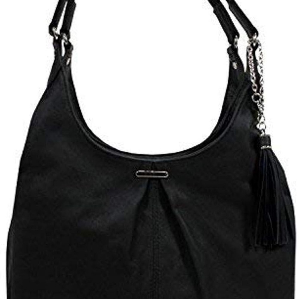 Black Minimalist Leather Shoulder Bag
